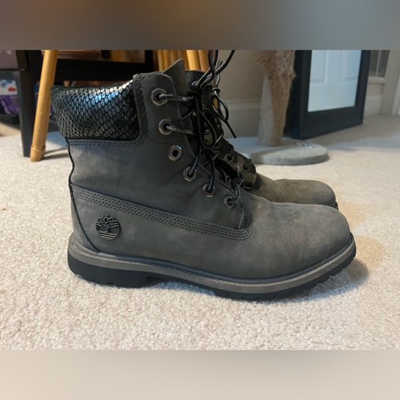 Timberland Black and Gray Combat Boots - Picture 1 of 5